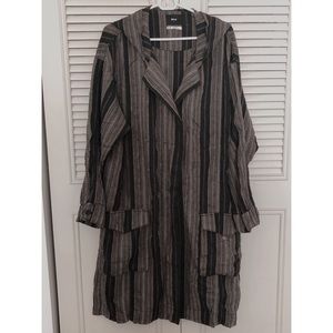 BDG vintage style striped duster coat